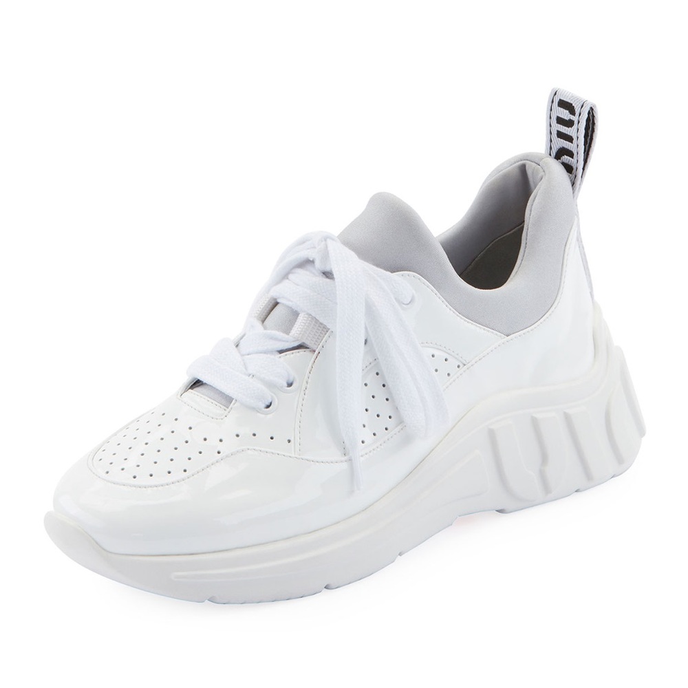 Miu miu patent leather logo sneakers